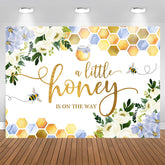 Aperturee - Little Honey Bee Is On The Way Baby Shower Backdrop